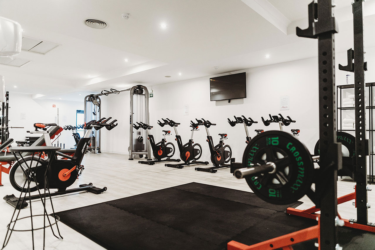 Wellness studio interior with exercise mats